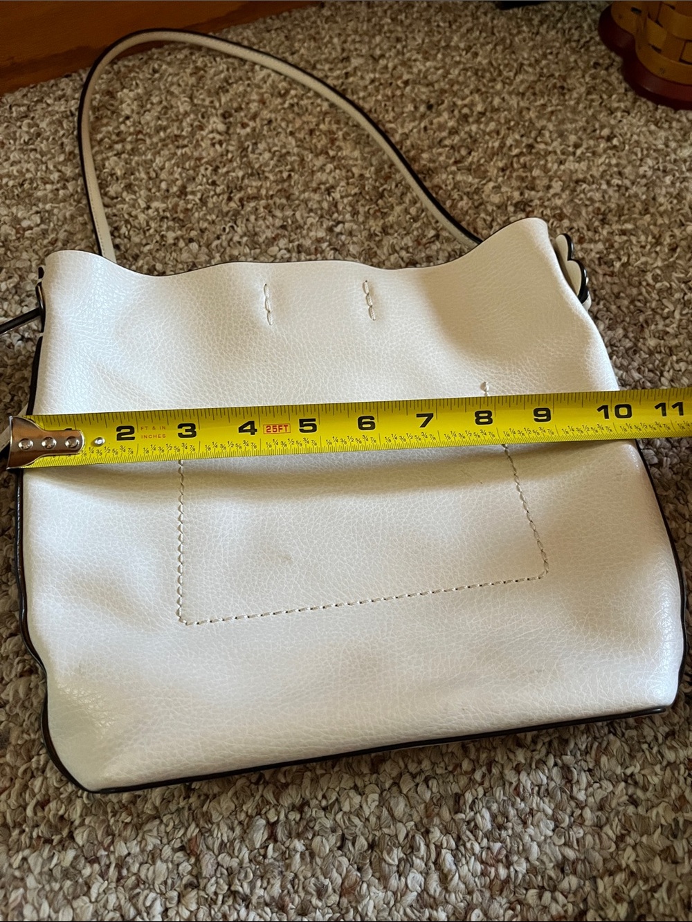 Coach Cream Pebbled Leather Bucket Shoulder Bag - Picture 6 of 7